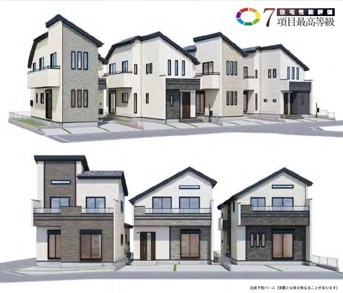 三鷹市牟礼3丁目の外観パース|確かな住宅性能と暮らしを彩る充実の設備♪快適な新生活がスタートできます♪