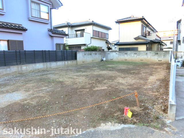 長作町　売地の外観|長作町　売地　建築条件なし　実籾駅徒歩１２分の立地　南東側公道面　約４３坪　