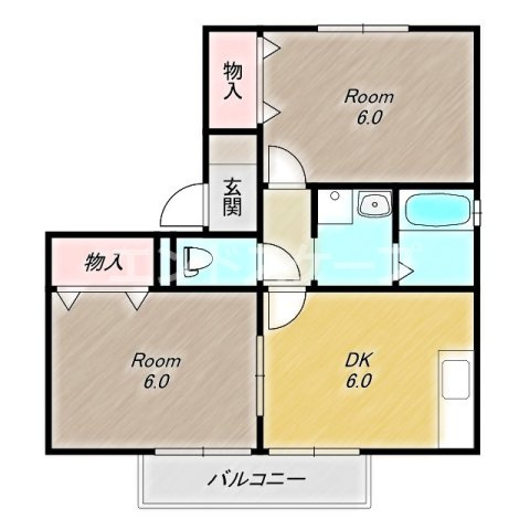 プルニエＫの間取り|高崎、前橋エリアのお部屋探しはエンドスケープまで！お客様の理想お聞かせ下さい♪