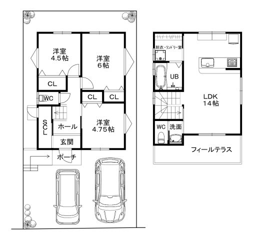 寺田大谷の参考プラン|プラン1
参考建物価格：2140万円