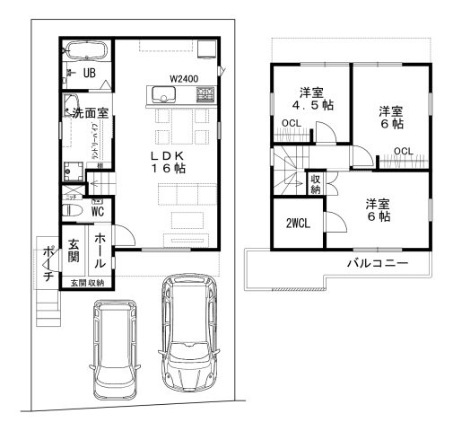 寺田大谷の参考プラン|プラン2
参考建物価格：1930万円
延床面積：75.97㎡
　　　　　22.98坪