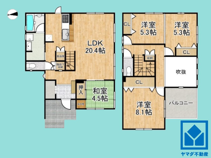 京田辺市同志社山手２丁目の間取り