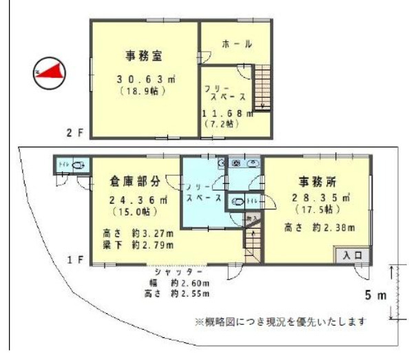 草津市木川町の倉庫の間取り