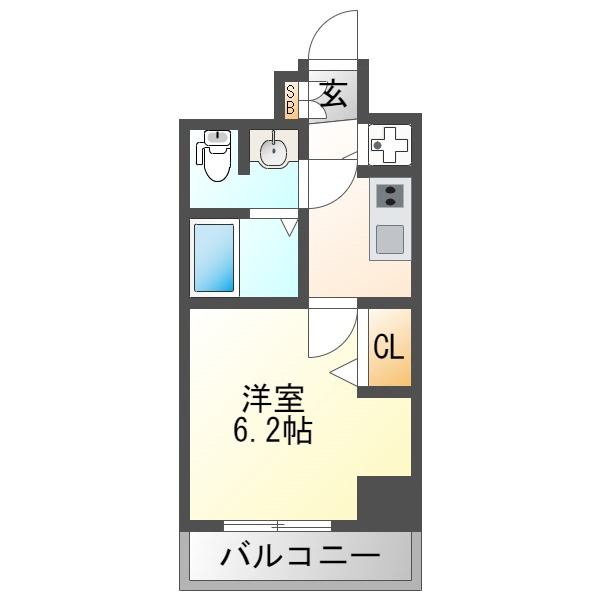セオリー大阪フルールの間取り