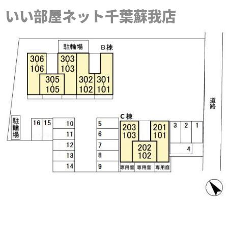 セジュールホンダ Ｂの区画図