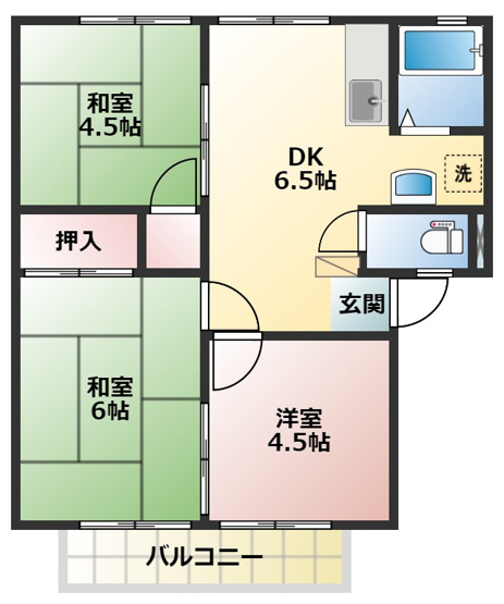【間取り】 | ニューハイツウィングスA
