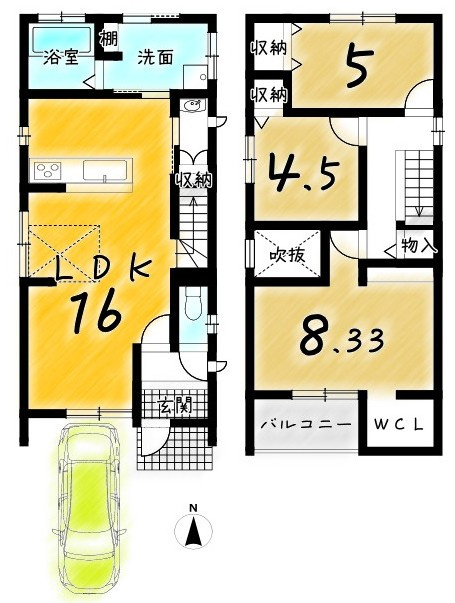 松尾大利町３号地|３号地【土地３０７０万円　建物１８１０万円　新築参考プラン８２．５６㎡】