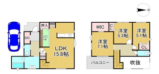 【間取り】 | 川西市清和台東2丁目4の5　6号地　新築一戸建て