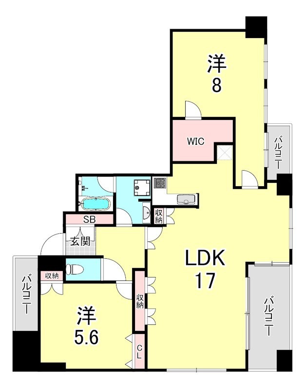 ライオンズマンション神戸栄町通の間取り