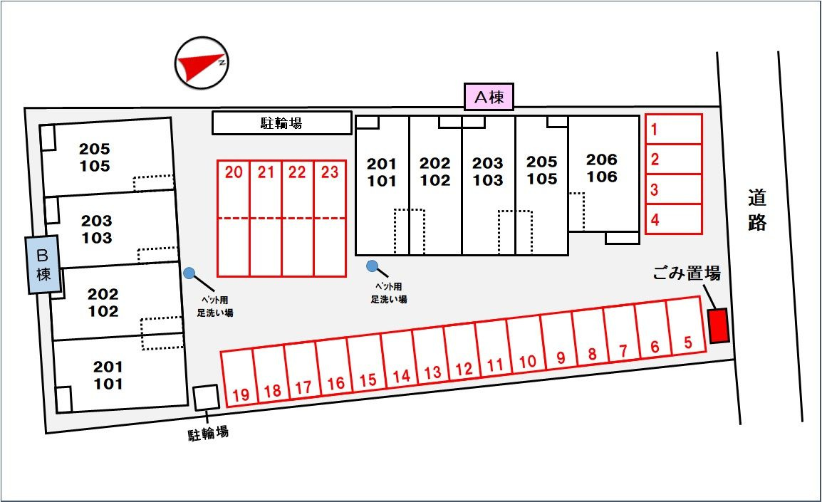 エテルノ木ノ本Ｂの駐車場