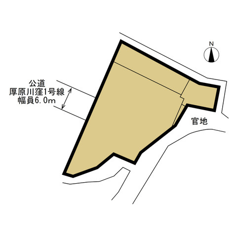 富士市厚原　売土地　全1区画　598.27㎡(180.97坪)の区画図