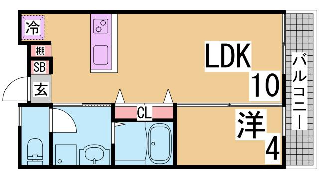 神戸市須磨区須磨浦通６丁目のアパートの間取り