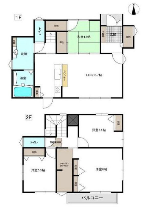 【中古戸建】前橋市富士見町小暮　の間取り