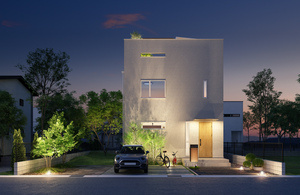 【外観パース】 | 千葉市緑区誉田1丁目　売地　JR外房線【誉田駅】 | スタイリッシュな外観のかまとり住宅の規格プラン