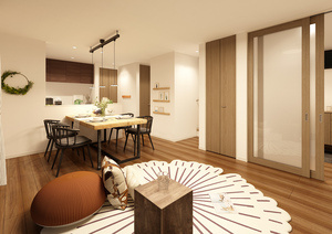 【完成予想図】 | 千葉市緑区誉田1丁目　売地　JR外房線【誉田駅】 | ハイドアが標準
空間を広く見せ、お洒落な内装