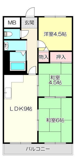 【間取り】 | ハイムM&K鴻池