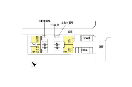 グラン・フェルト B棟の区画図