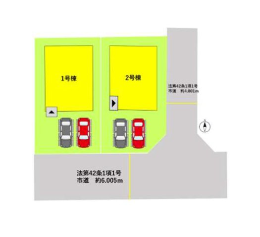 熊本市中央区出水7丁目第2-2棟（1号棟）　の区画図|配置図（1号棟）