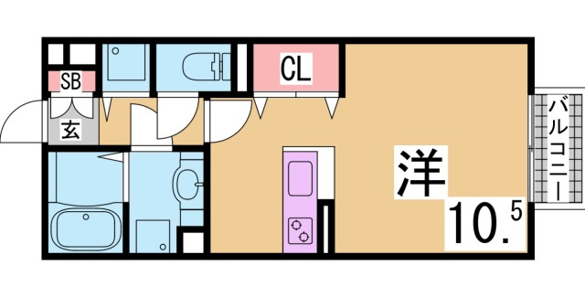 神戸市北区山田町小部字戸口谷のアパートの間取り