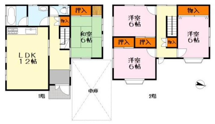 野洲市大篠原　中古戸建の間取り