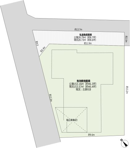 豊中市上野西3丁目　古家付き土地の土地図
