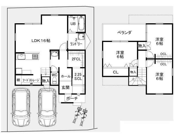 枇杷庄西ノ口の参考プラン|
参考建物価格：2190万円