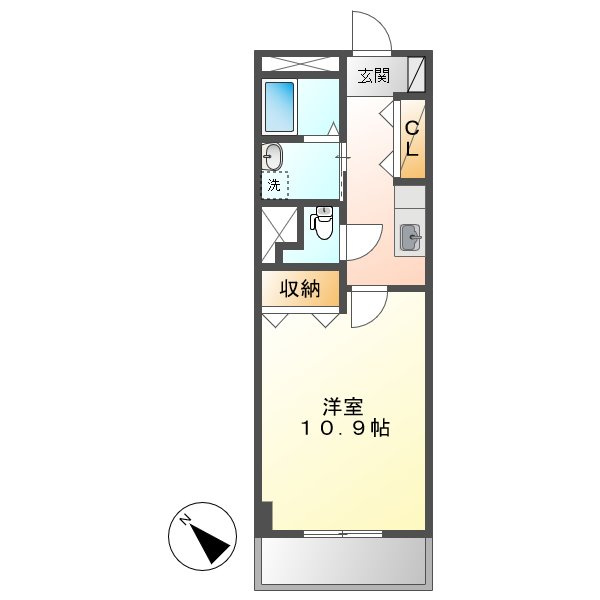 倉敷市八王寺町の賃貸マンションの間取り