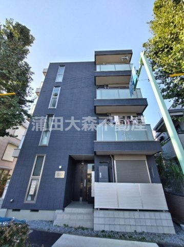 TALO新蒲田の外観|2020年8月築　鉄骨造地上4階建て総戸数8戸
東京都大田区新蒲田2丁目　京浜東北線蒲田駅徒歩14分、東急多摩川線矢口渡駅徒歩5分、東急池上線蓮沼駅徒歩9分