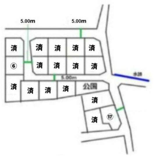 【土地図】 | シャルムプレイス北区梶尾町（全17区画） | ※簡略図のため現況優先です