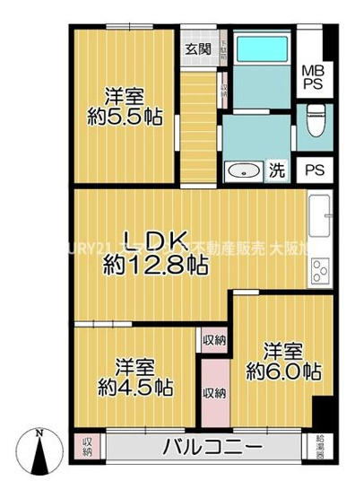 【間取り】 | シャンボール天満