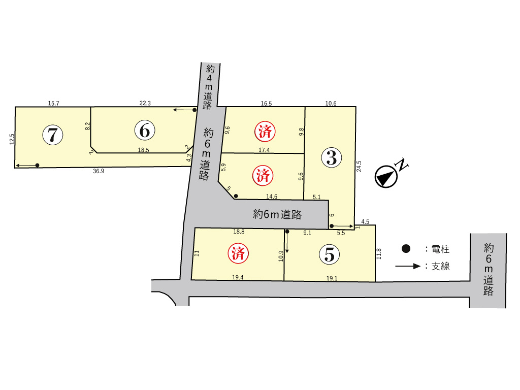 鈴鹿市池田町《全7区画》の区画図