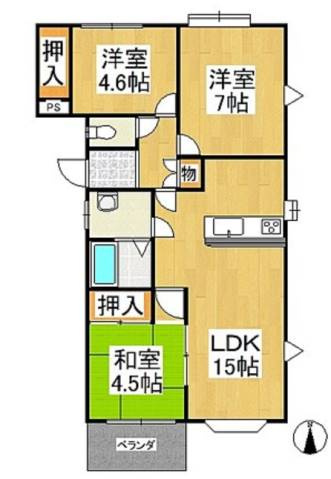 【間取り】 | センターフィールド弐番館