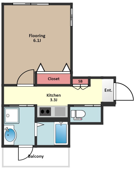 【間取り】 | Canal品川 | 洋室は二面採光、風通し良好♪洗面所からお洗濯が干せるのも◎