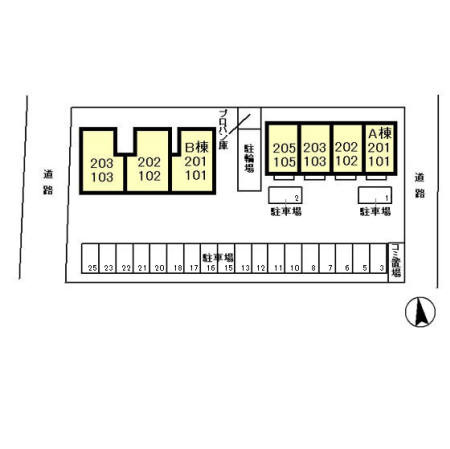 コスミオン Ｂの区画図