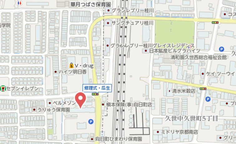 ルシエル向日町駅前　1階の地図