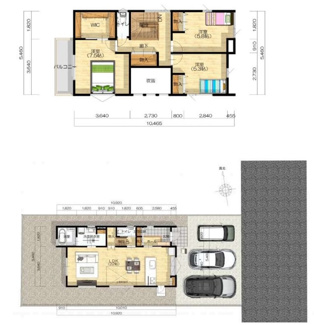 【間取り】 | 読谷村渡慶次2期（全3棟） | 1号棟　5310万円