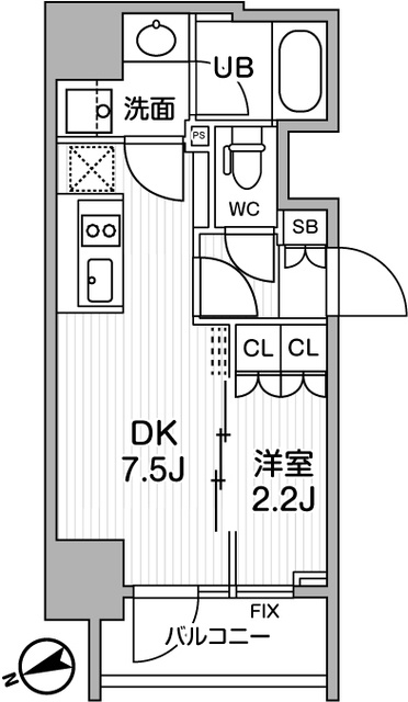 SEASON FLATS浅草言問通りの間取り