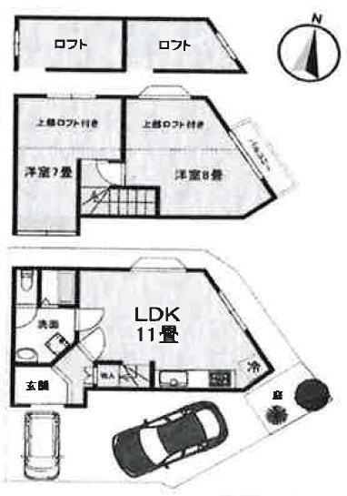 大宮西野山町　中古戸建の区画図