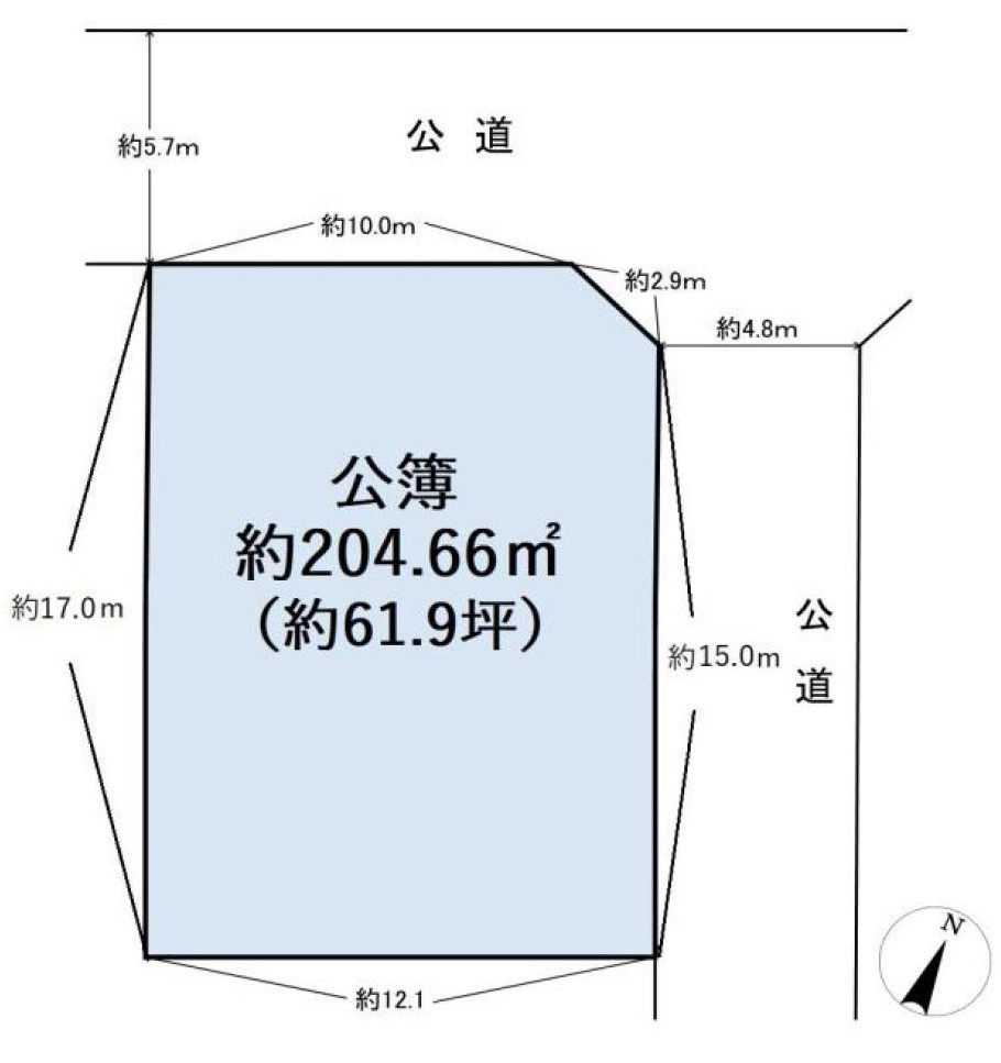 閑静な住宅街　建築条件付き　整形地の土地図|土地図