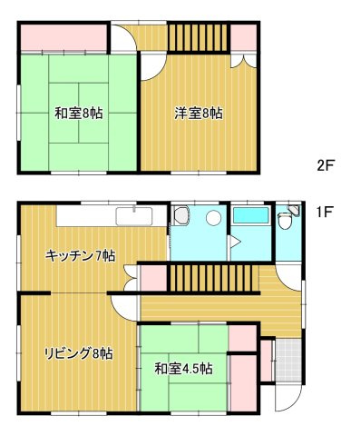 室蘭市中島本町3丁目15-7戸建の間取り