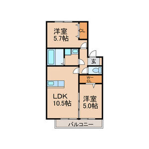 オリーヴァ上津B棟の間取り