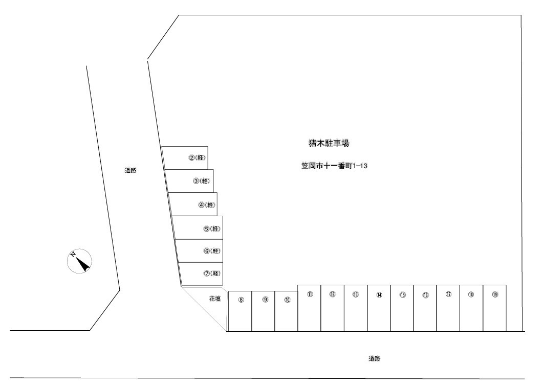 猪木駐車場の区画図