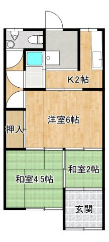野久保アパート 平屋連棟の間取り