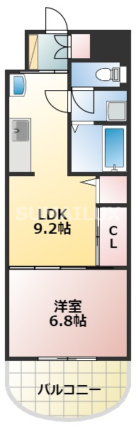 熊本市中央区水前寺１丁目の賃貸マンションの間取り