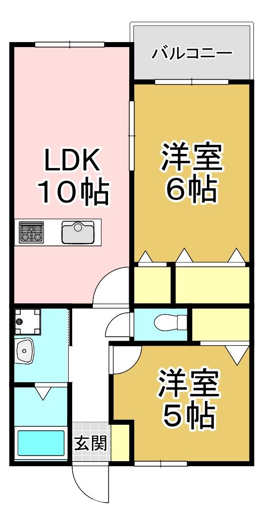 直方市大字感田の賃貸マンションの間取り
