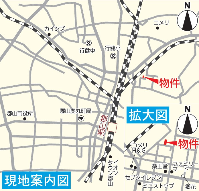 新築戸建　郡山市富久山町久保田第28　Cradle Garden　全4棟の地図