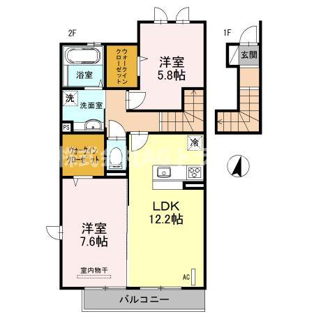 【間取り】 | ホジョウテラスE
