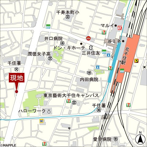 パテラスクエア北千住の地図