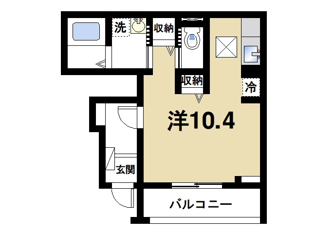 アザレアツインズの間取り|1R
