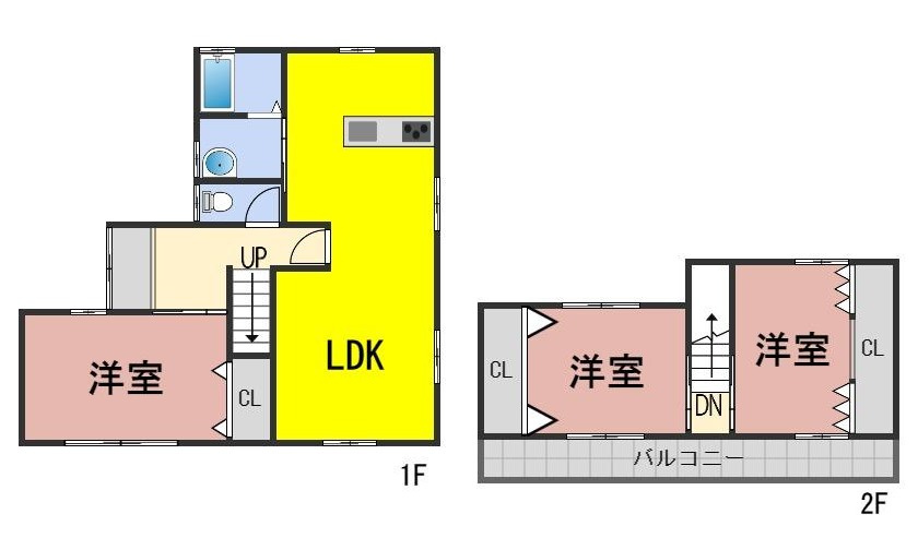 ６４１６４　可児市緑ケ丘事業用貸家の間取り